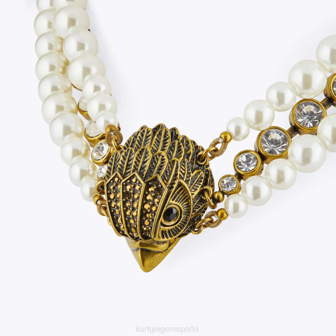 Kurt Geiger mujer collar de perlas london eagle xl 2LPR571 | accesorios blanco